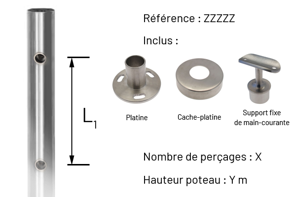 Exemple kit poteau INOX